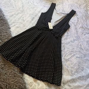 NWT Polka Dot Stretch Skater Dress With Bow Detail
